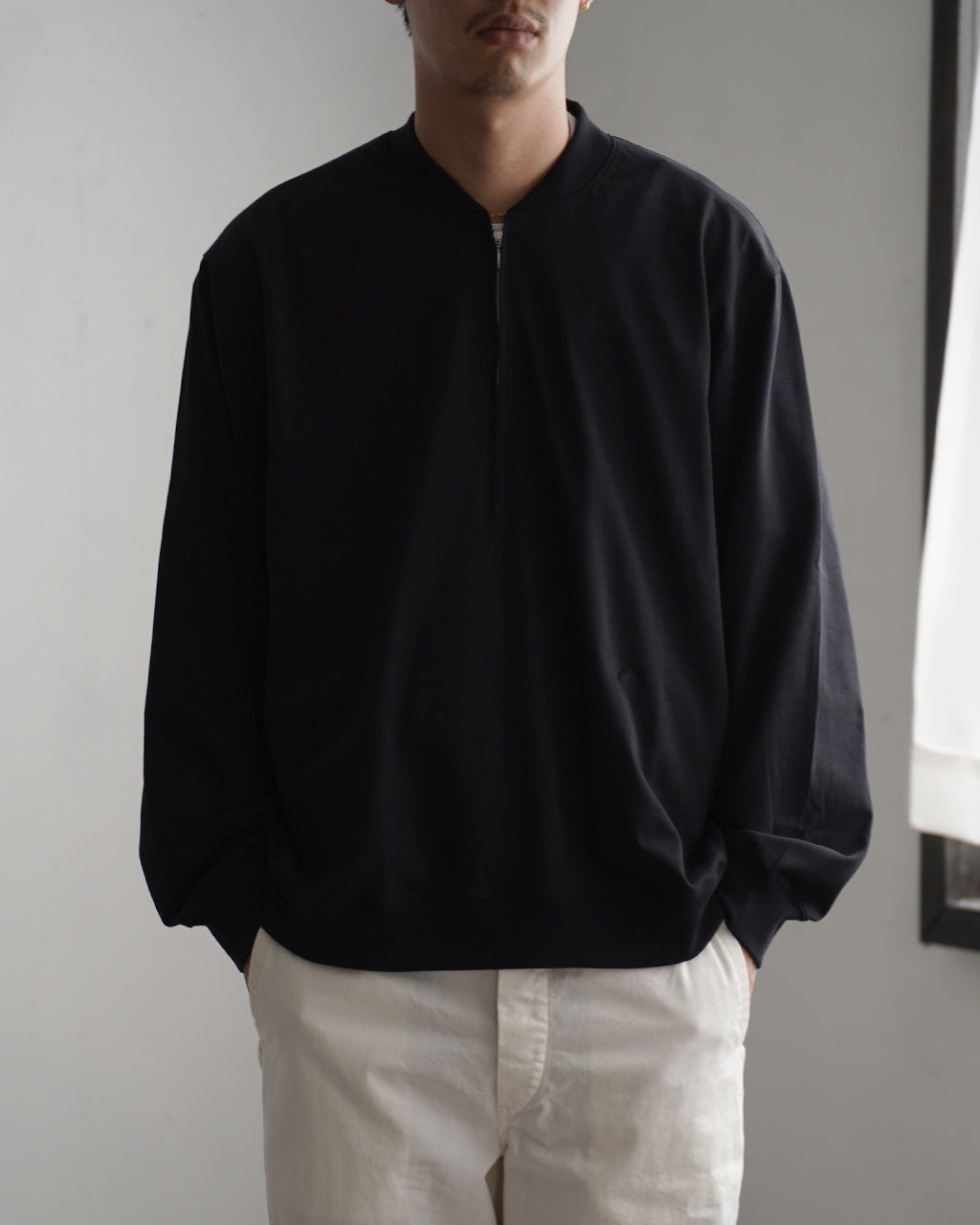 STILL BY HAND Zip up cotton jumper CS01253