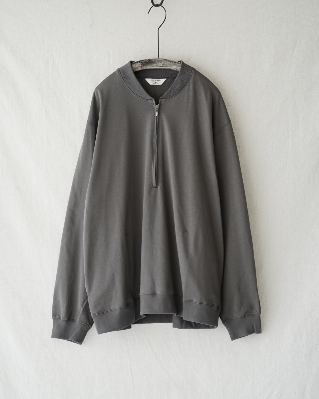 STILL BY HAND Zip up cotton jumper CS01253