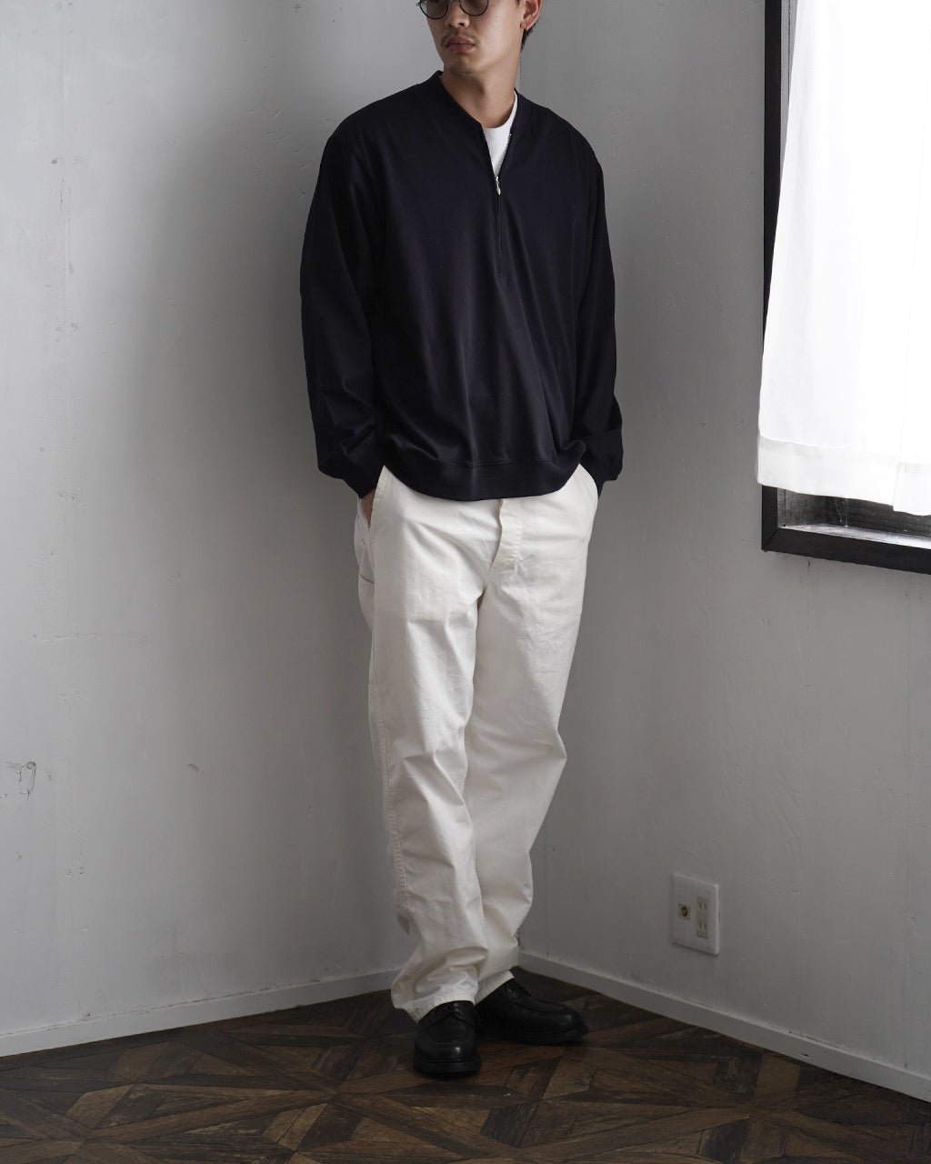 STILL BY HAND Zip up cotton jumper CS01253