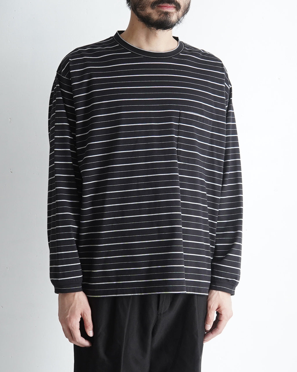【SALE!40%OFF】ボーダー ロングスリーブ Tシャツ STRIPED LONG SLEEVE ポケット ストライプ ロンT カットソー CS02251