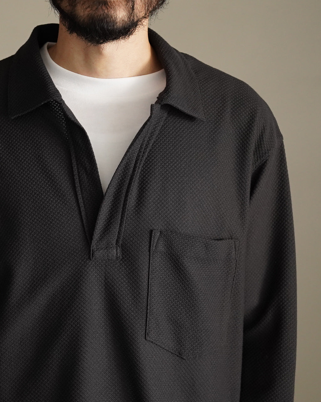 Moss stitch skipper shirt CS08261