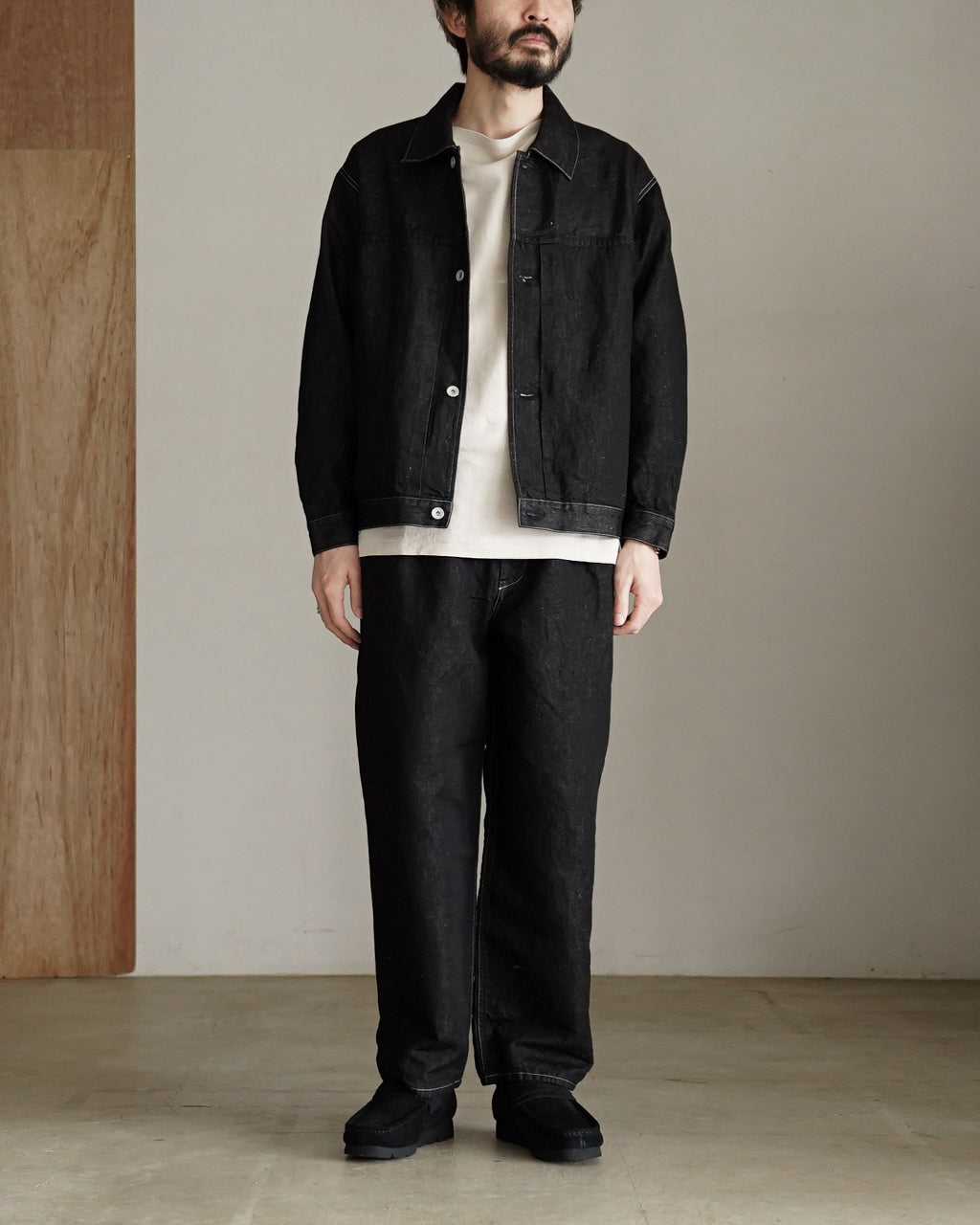 Hemp mixed denim blouson DN01261