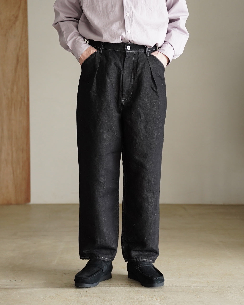 Hemp mixed denim pants DN02261