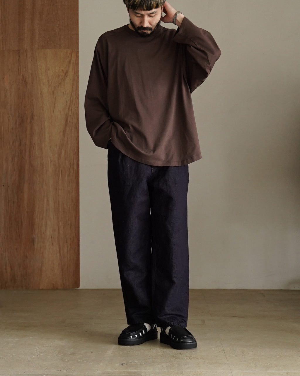 Hemp mixed denim pants DN02261