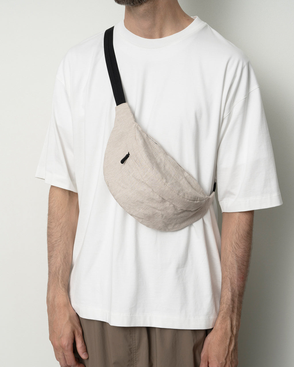 【SALE!40%OFF】ウエストバッグ リネン×和紙 WAIST BAG ボディバッグ サコッシュ ショルダー コンパクト 鞄 GD04251