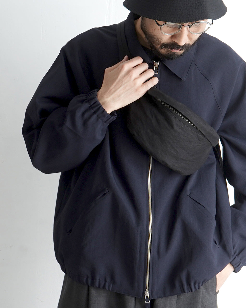【SALE!40%OFF】ウエストバッグ リネン×和紙 WAIST BAG ボディバッグ サコッシュ ショルダー コンパクト 鞄 GD04251