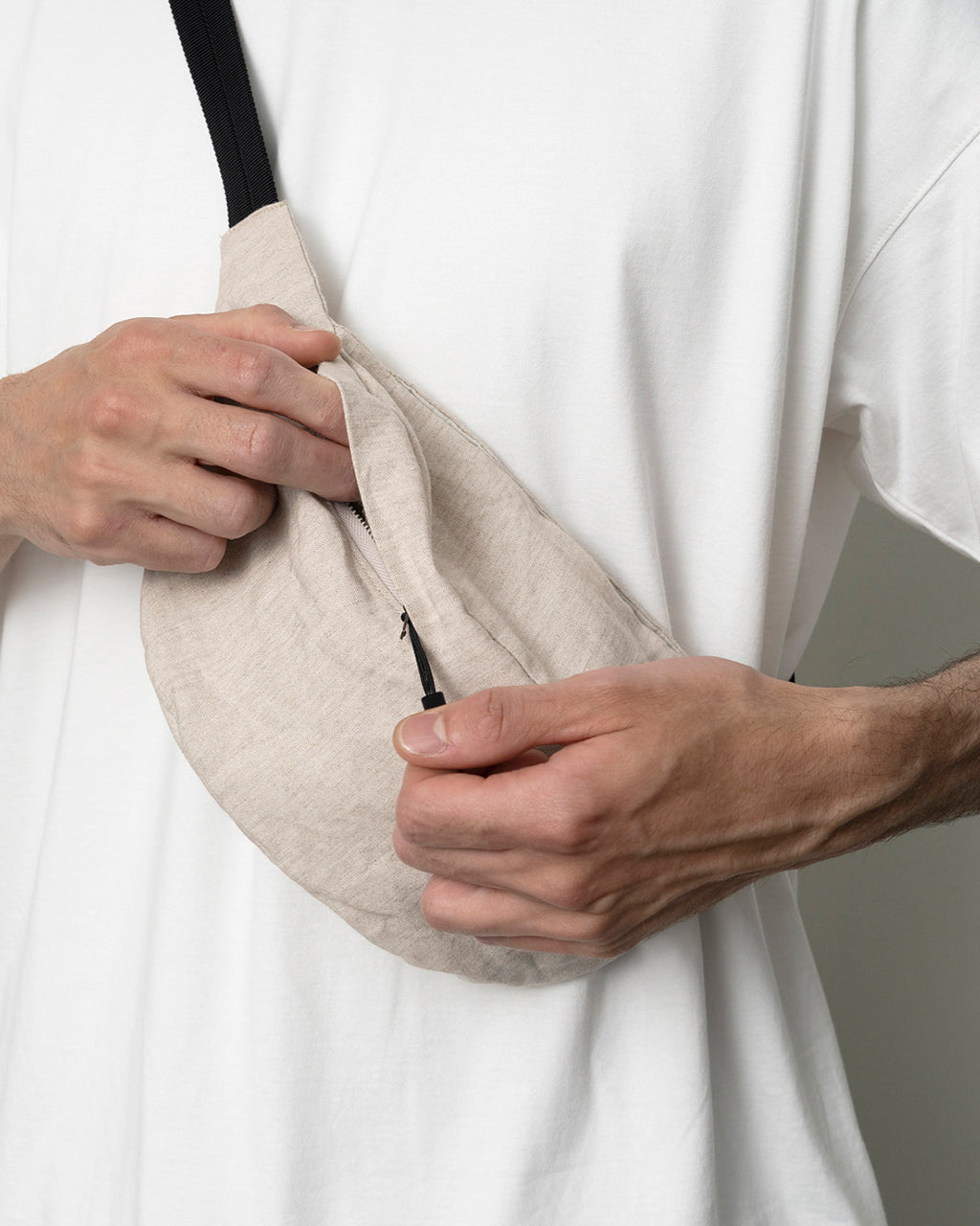 【SALE!40%OFF】ウエストバッグ リネン×和紙 WAIST BAG ボディバッグ サコッシュ ショルダー コンパクト 鞄 GD04251