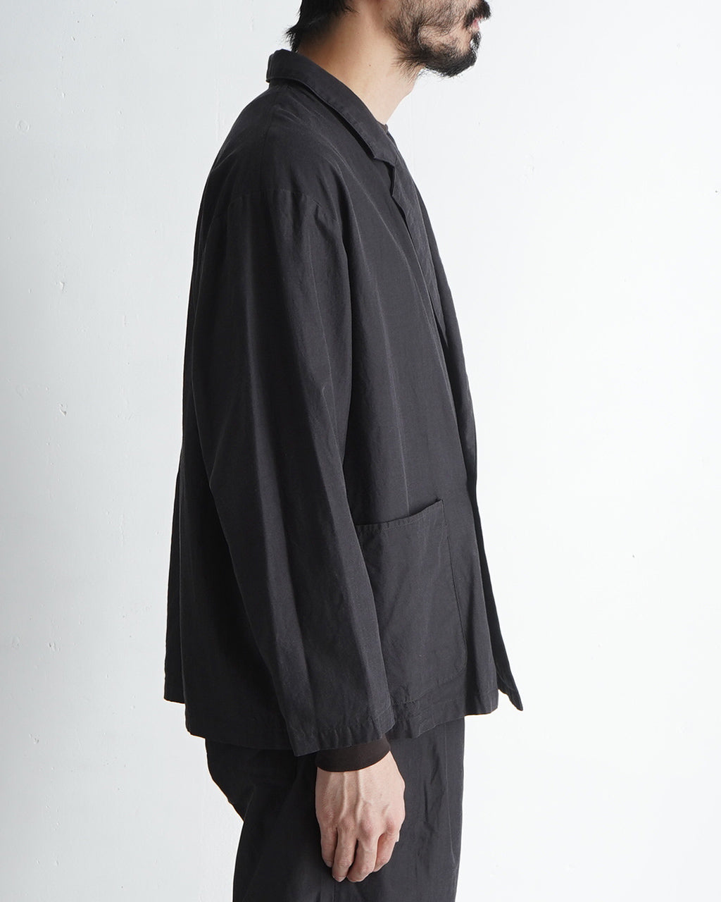 【SALE!20%OFF】セミダブルジャケット Cupro mixed easy jacket 羽織 オープンカラー イージージャケット テーラードジャケット セットアップ JK02251