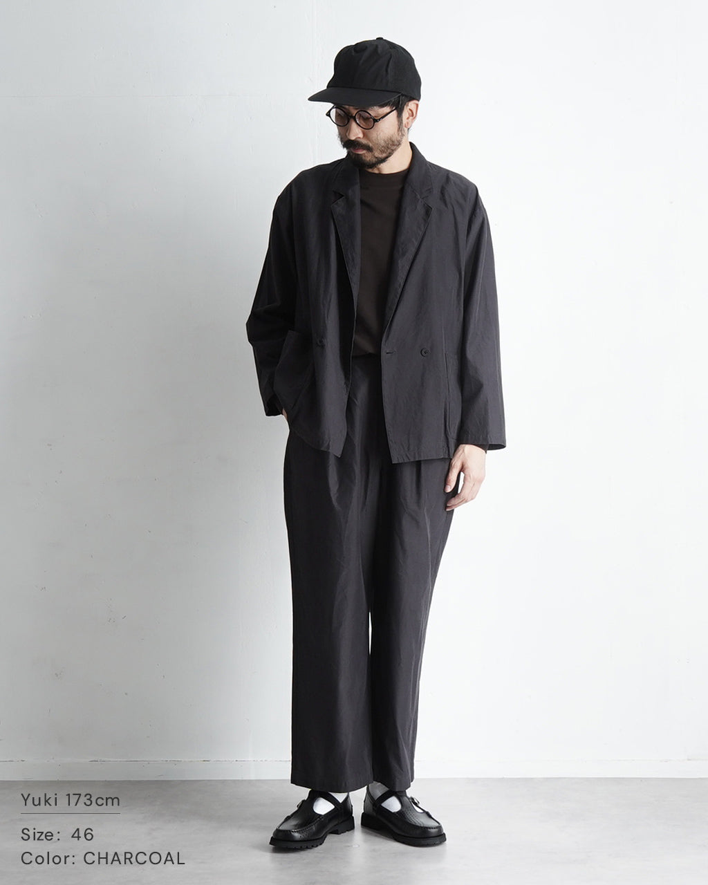 【SALE!20%OFF】セミダブルジャケット Cupro mixed easy jacket 羽織 オープンカラー イージージャケット テーラードジャケット セットアップ JK02251