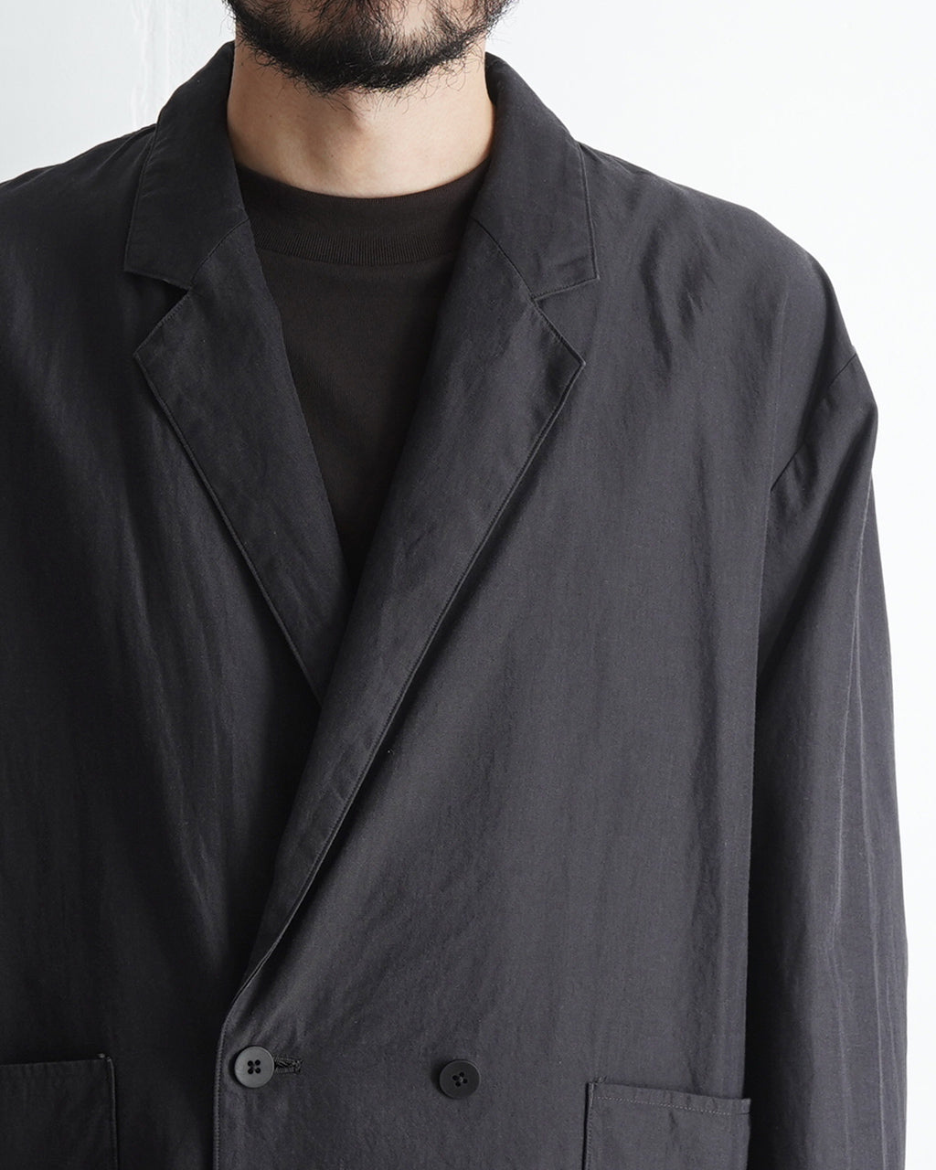 【SALE!20%OFF】セミダブルジャケット Cupro mixed easy jacket 羽織 オープンカラー イージージャケット テーラードジャケット セットアップ JK02251