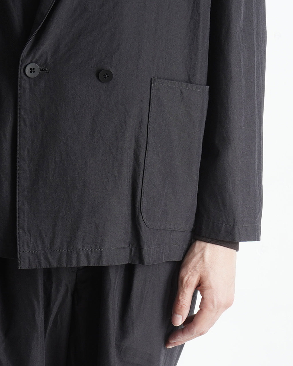 【SALE!20%OFF】セミダブルジャケット Cupro mixed easy jacket 羽織 オープンカラー イージージャケット テーラードジャケット セットアップ JK02251