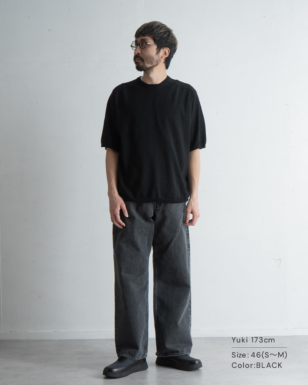 【SALE!30%OFF】半袖ニットTシャツ 5分袖 コットン リネン トップス Half sleeve knit t-shirt KN02251