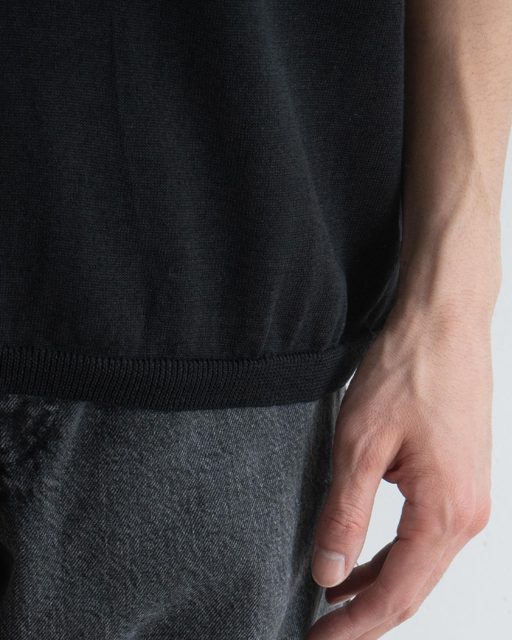 【SALE!30%OFF】半袖ニットTシャツ 5分袖 コットン リネン トップス Half sleeve knit t-shirt KN02251