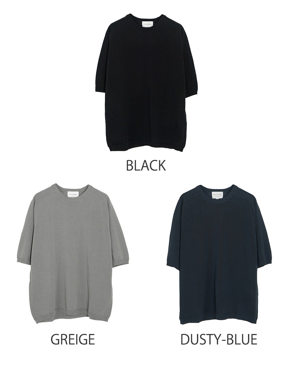 【SALE!30%OFF】半袖ニットTシャツ 5分袖 コットン リネン トップス Half sleeve knit t-shirt KN02251