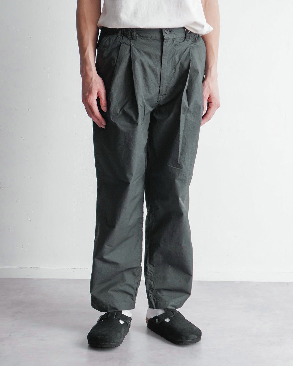 【SALE!20%OFF】2タック ワイドテーパードパンツ ガーメントダイ Garment-dye 2 tuck pants PT02251
