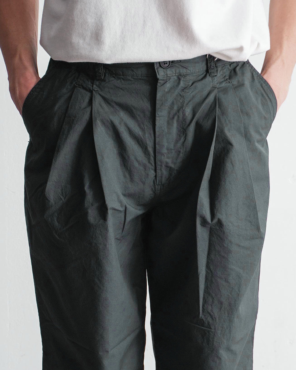 【SALE!20%OFF】2タック ワイドテーパードパンツ ガーメントダイ Garment-dye 2 tuck pants PT02251