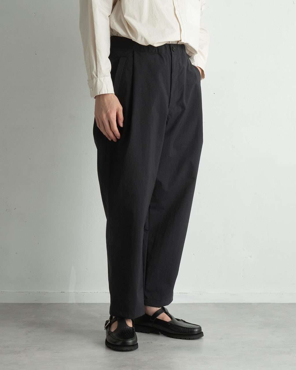 STILL BY HAND 스틸 바이 핸드 테이퍼드 팬츠 이지 슬랙스 이지 팬츠 탁 PANTS PT06244【무료우송】