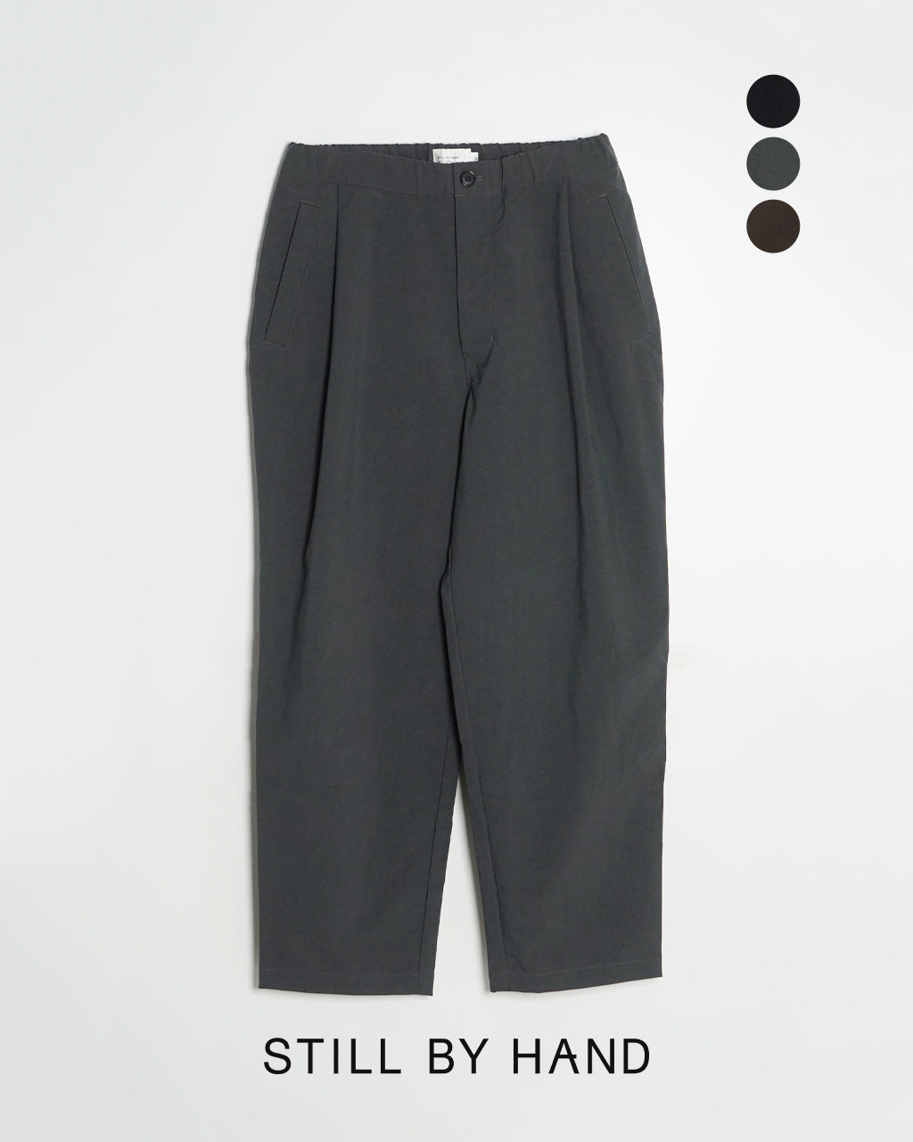 STILL BY HAND 스틸 바이 핸드 테이퍼드 팬츠 이지 슬랙스 이지 팬츠 탁 PANTS PT06244【무료우송】