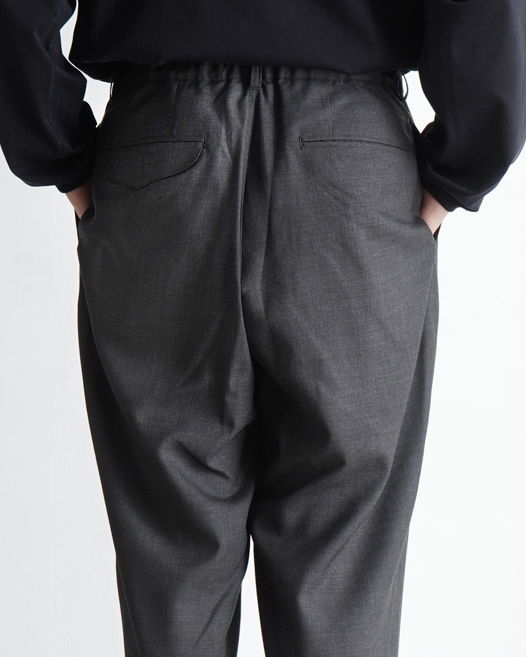 【SALE!20%OFF】サマーウール ワイドパンツ フルレングス ボトムス Summer wool wide pants PT06251 高級素材 テーパード クロップド丈 イージーパンツ