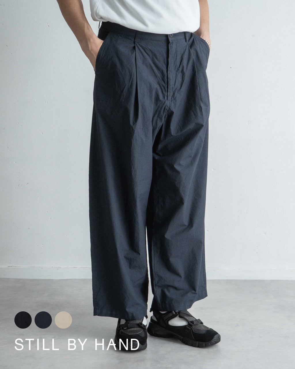 STILL BY HAND スティルバイハンド パンツ コットン タイプライター タックパンツ ワイドパンツ PT06252【送料無料】