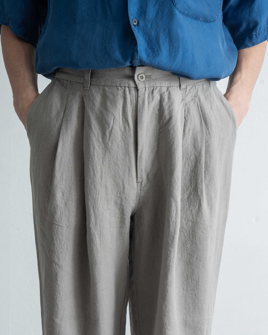 【SALE!20%OFF】2タック ワイドテーパード パンツ リネン PT07252