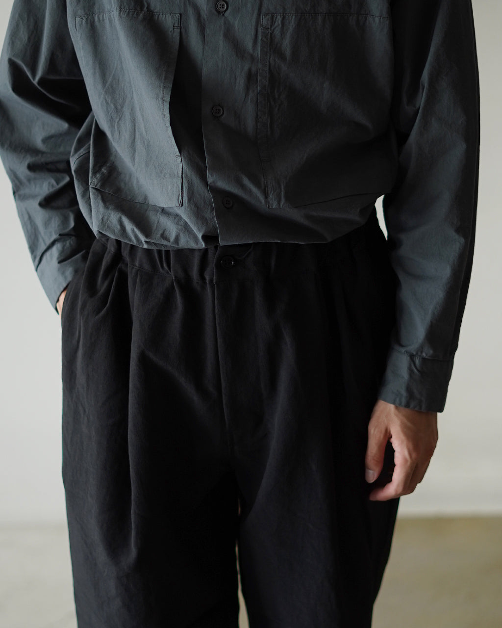 STILL BY HAND Elasticated easy pants PT07253