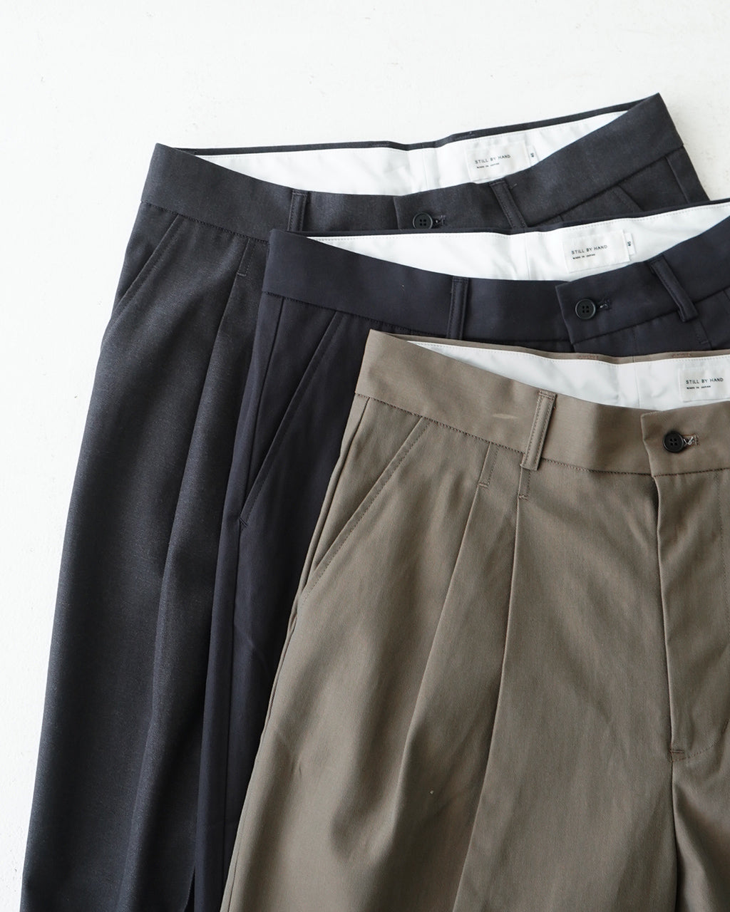 ディープ タック プレスド パンツ Deep tuck pressed pants スラックス 2タック センタープレスパンツ PT092430910