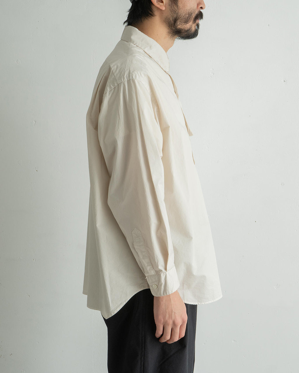 STILL BY HAND 스틸 바이 핸드 셔츠 오버사이즈 제품 염색 레귤러 칼라 SH01244【무료우송】