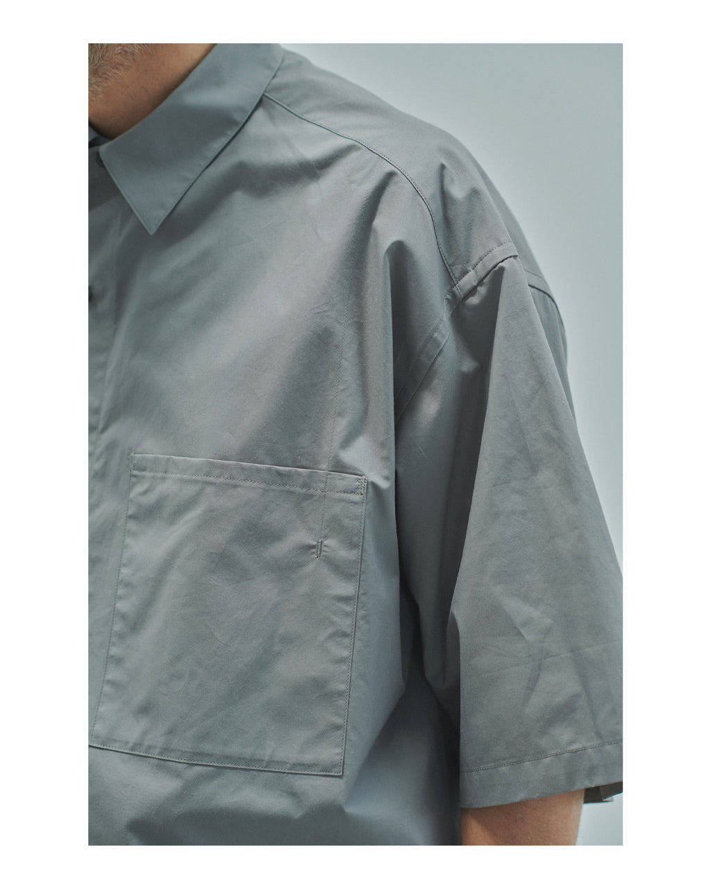 【SALE!20%OFF】シルク コットン 半袖シャツ Silk mixed shirt レギュラーカラー オーバーサイズ オーガニック超長綿 タイプライター生地 羽織 SH01251