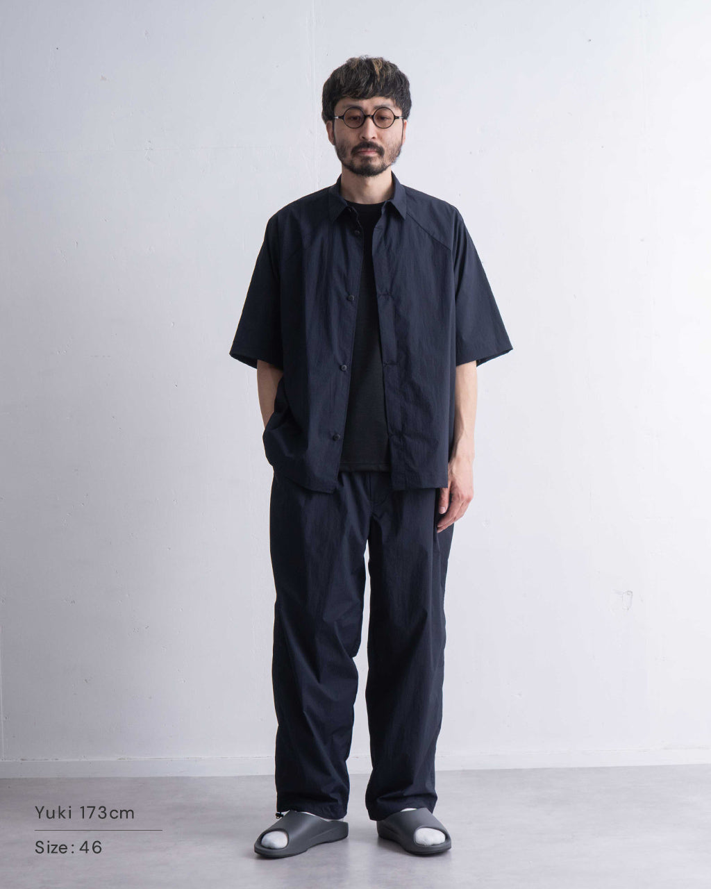 【SALE!20%OFF】変形ラグランスリーブ 半袖 シャツ ナイロン 軽量 セットアップ可 SH01252