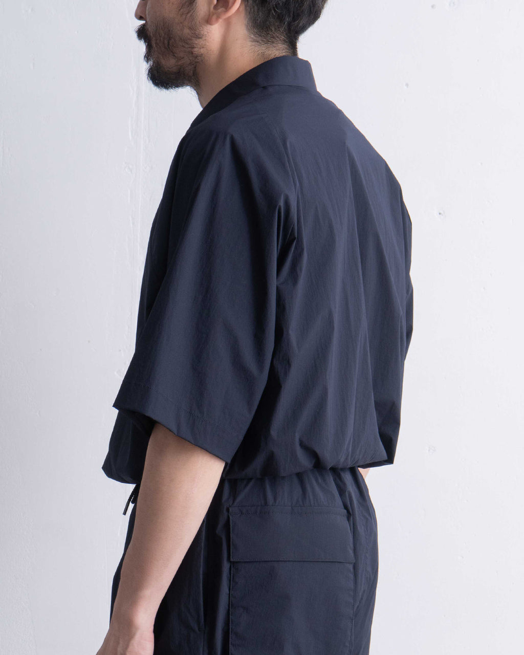 【SALE!20%OFF】変形ラグランスリーブ 半袖 シャツ ナイロン 軽量 セットアップ可 SH01252