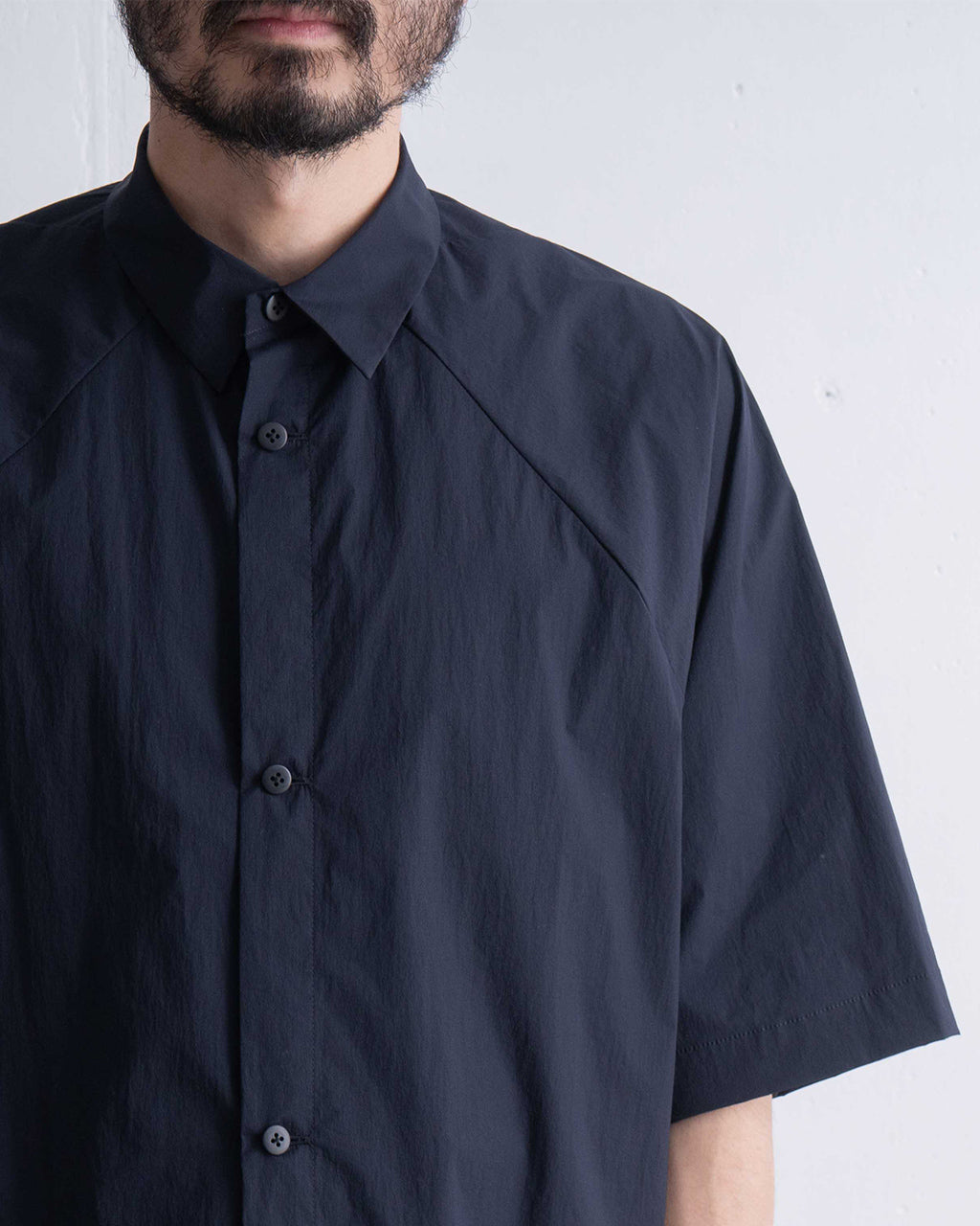 【SALE!20%OFF】変形ラグランスリーブ 半袖 シャツ ナイロン 軽量 セットアップ可 SH01252