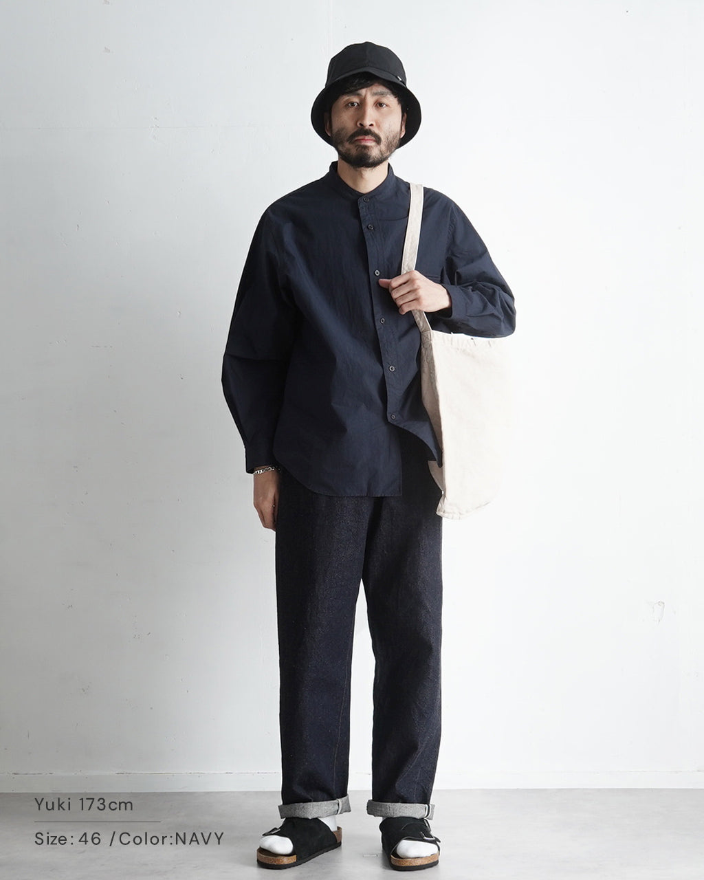 【SALE!30%OFF】リネンミックス バンドカラーシャツ LINEN MIXED BAND COLLAR SHIRT SH02251