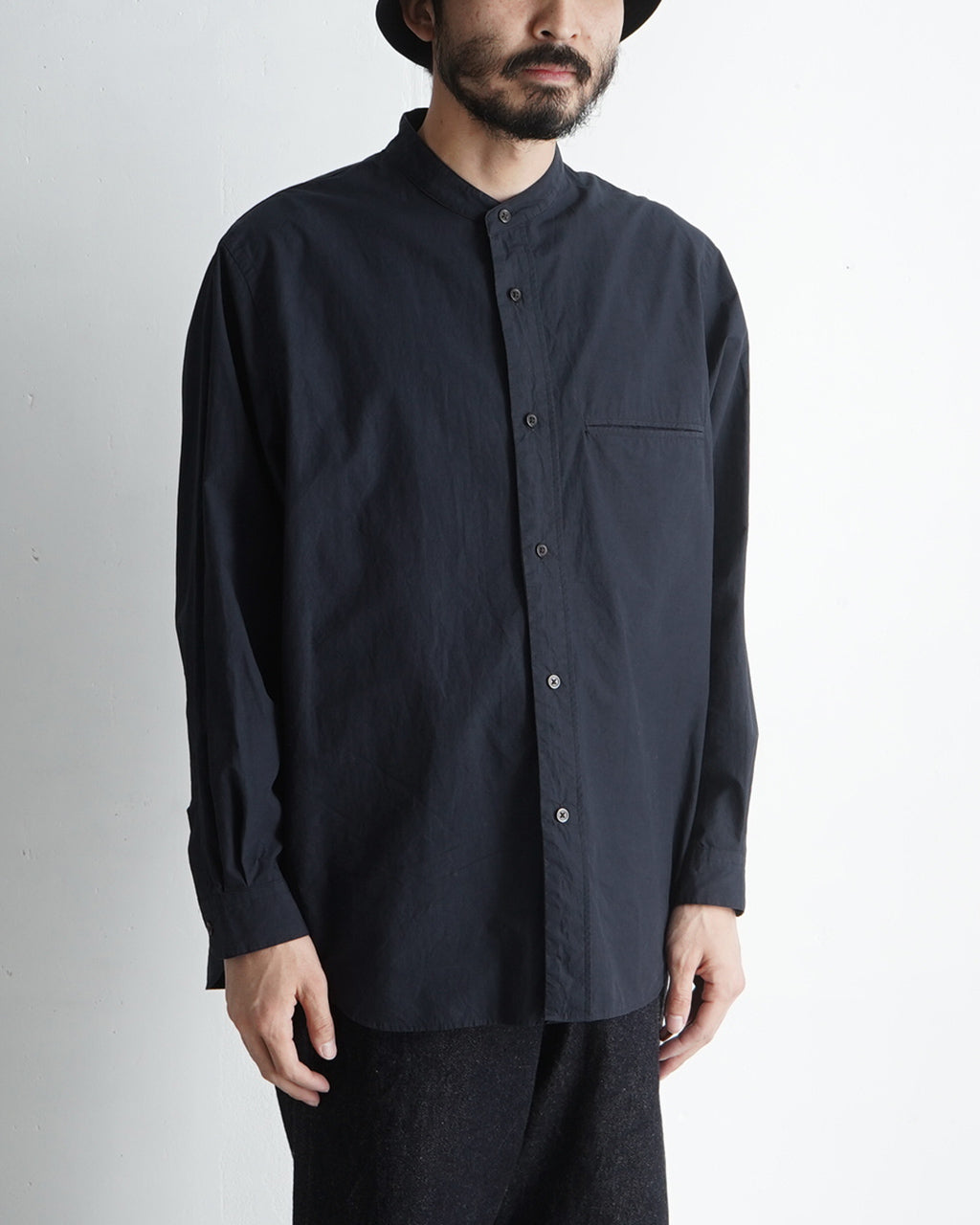 【SALE!30%OFF】リネンミックス バンドカラーシャツ LINEN MIXED BAND COLLAR SHIRT SH02251