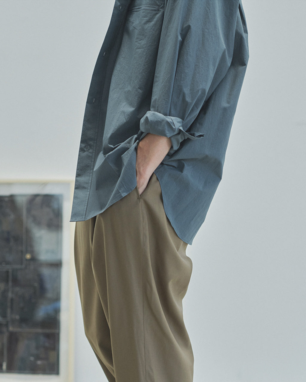【SALE!30%OFF】リネンミックス バンドカラーシャツ LINEN MIXED BAND COLLAR SHIRT SH02251