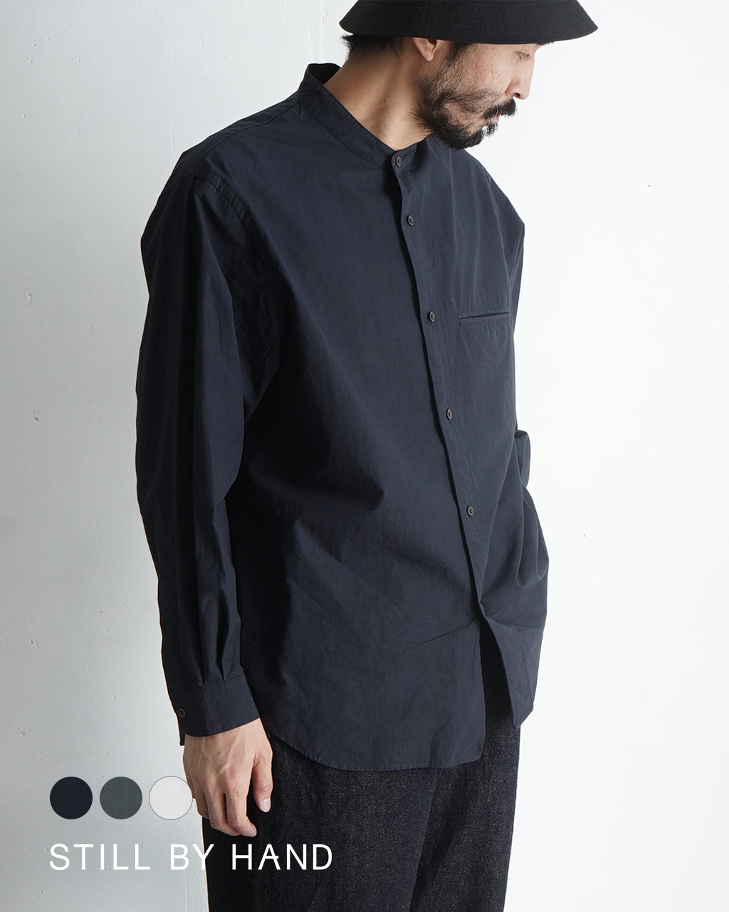 【SALE!30%OFF】リネンミックス バンドカラーシャツ LINEN MIXED BAND COLLAR SHIRT SH02251
