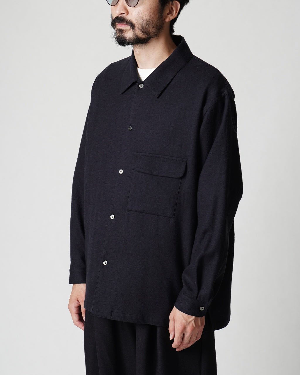 【アウトレット!30%OFF】フラット ボトム ウール シャツ FLAT BOTTOM WOOL SHIRT ボタンシャツ SH03243
