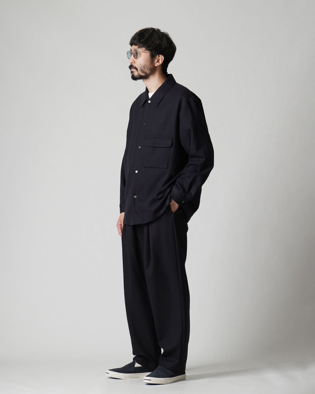【アウトレット!30%OFF】フラット ボトム ウール シャツ FLAT BOTTOM WOOL SHIRT ボタンシャツ SH03243