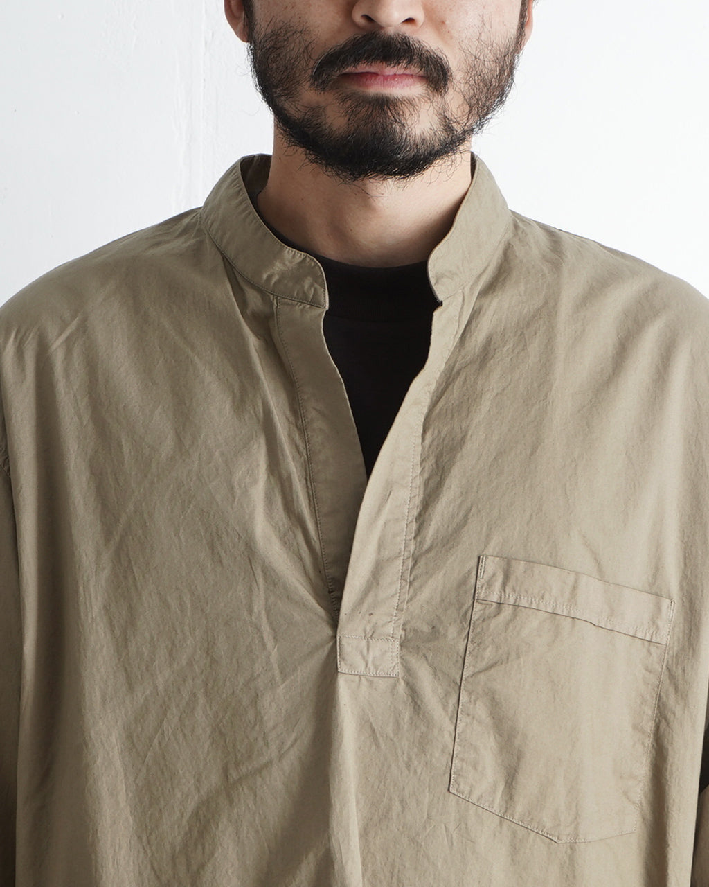 【SALE!30%OFF】スキッパーシャツ Garment-dye over shirt ガーメントダイ オーバーサイズ プルオーバー コットン 上質シャツ SH03251