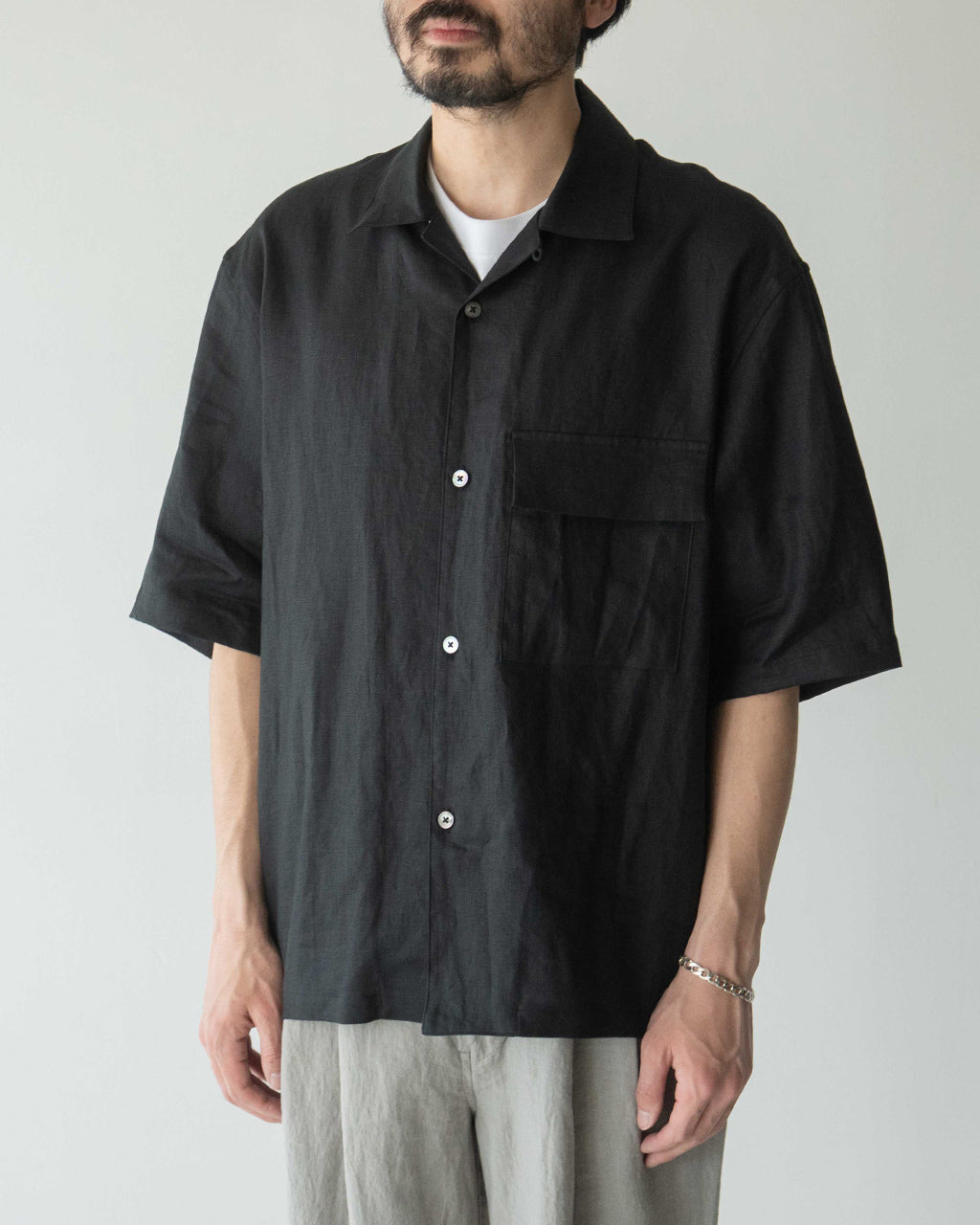 STILL BY HAND スティルバイハンド オープンカラーシャツ フレンチリネン 半袖 羽織り SH03252【送料無料】
