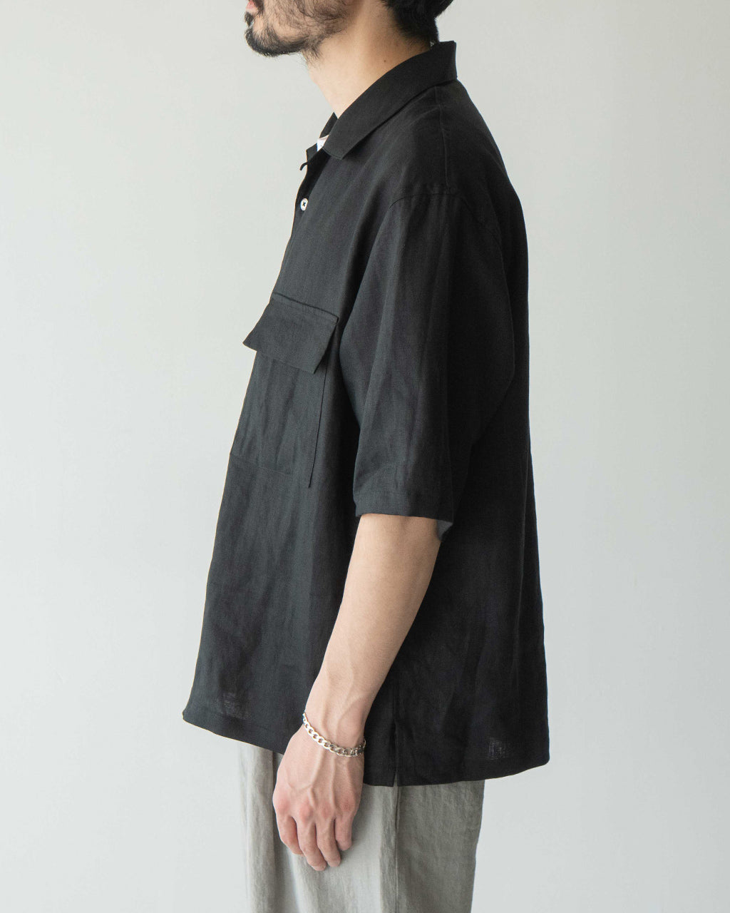 STILL BY HAND スティルバイハンド オープンカラーシャツ フレンチリネン 半袖 羽織り SH03252【送料無料】