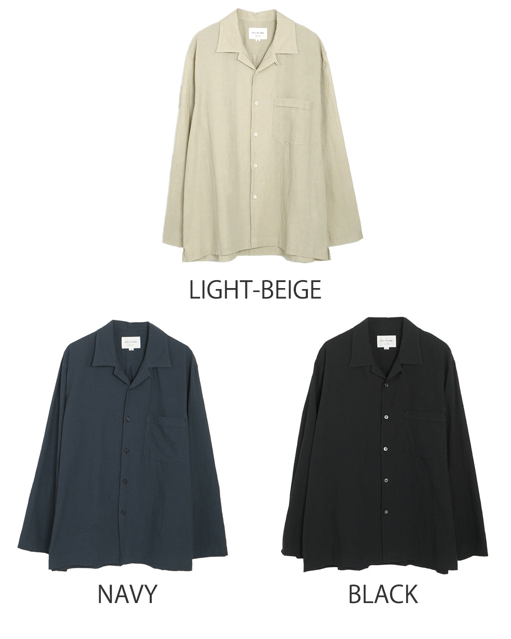 STILL BY HAND スティルバイハンド オープンカラーシャツ 長袖 シャツ コットン シルク 開襟 SH04252【送料無料】