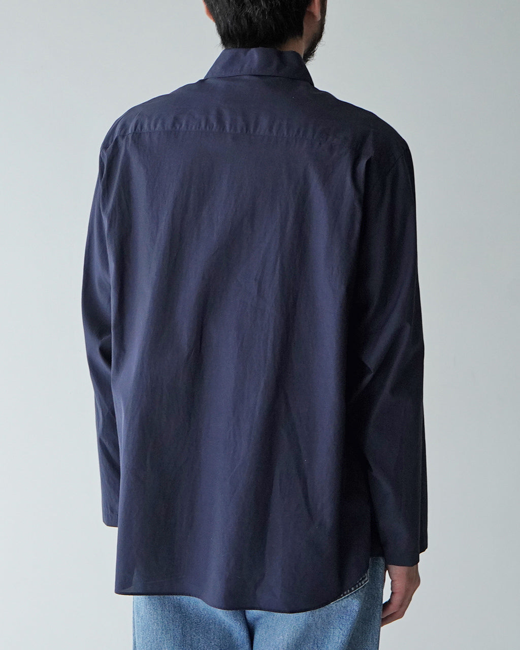 【SALE!40%OFF】キュプラ コットン プルオーバーシャツ Cupro mixed pullover shirt レギュラーカラー 長袖 SH05251