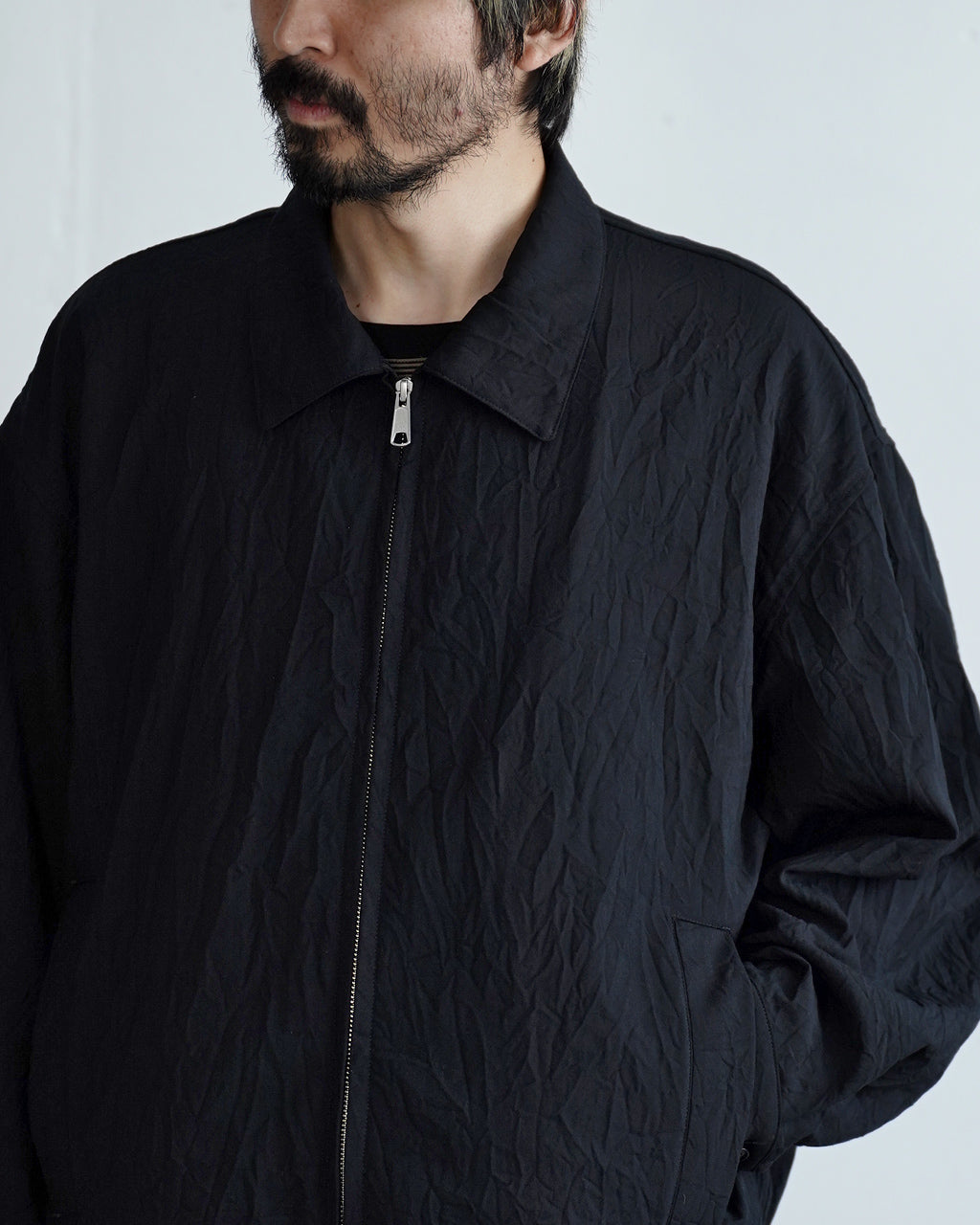 Creasy zip up blouson BL08263