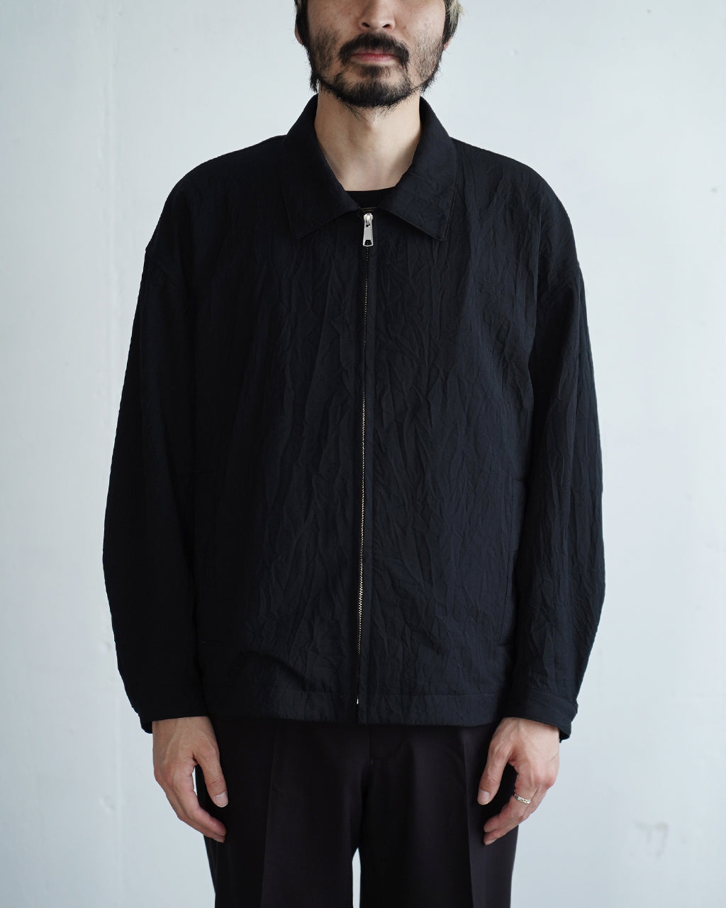 Creasy zip up blouson BL08263