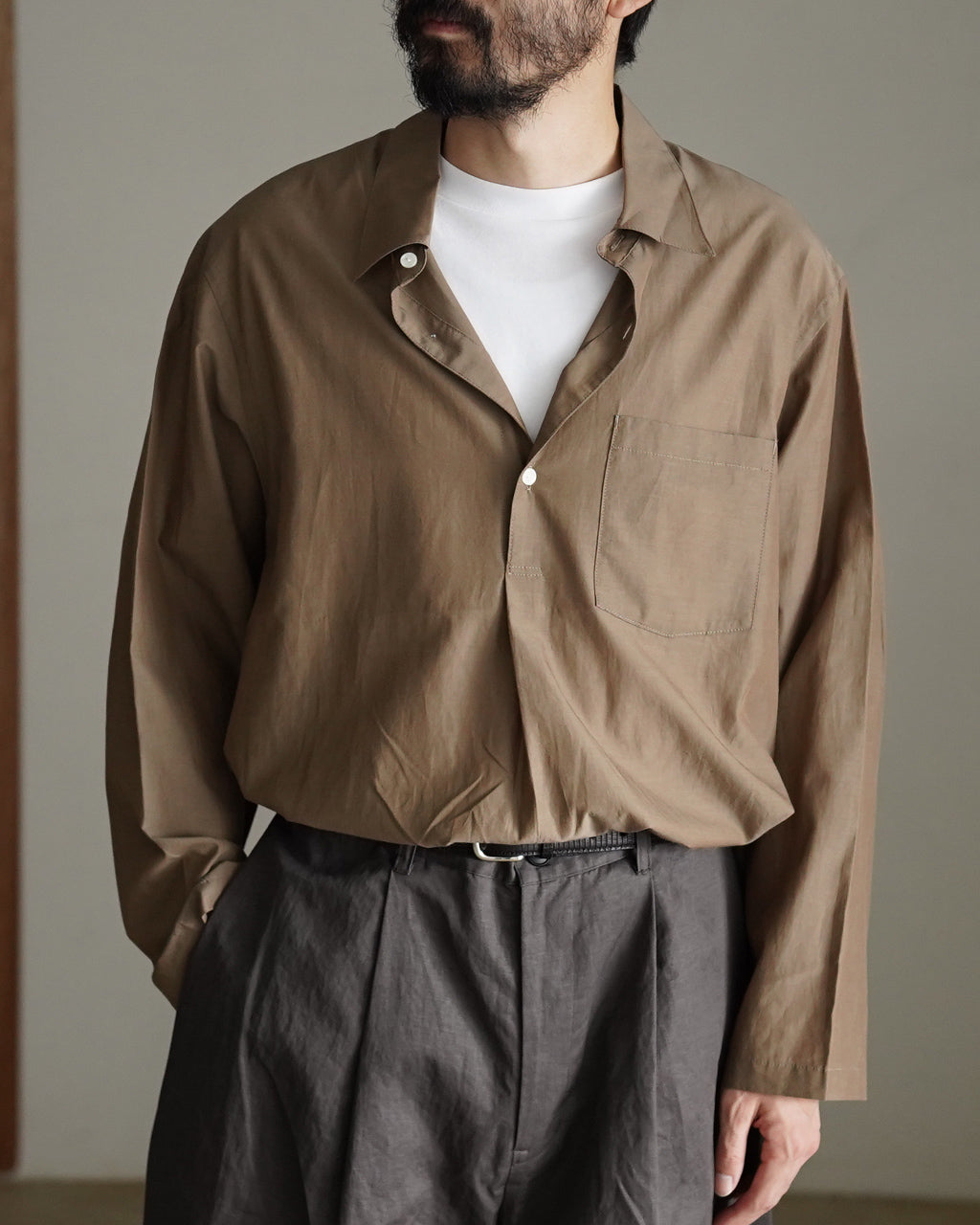 Cupro mixed pullover shirt SH10261