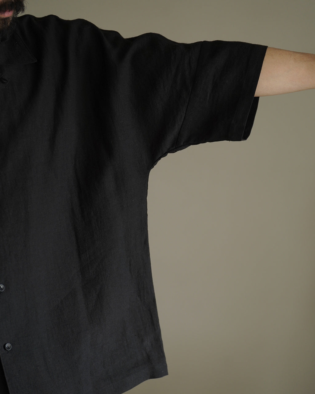 Linen open collar shirt SH03262