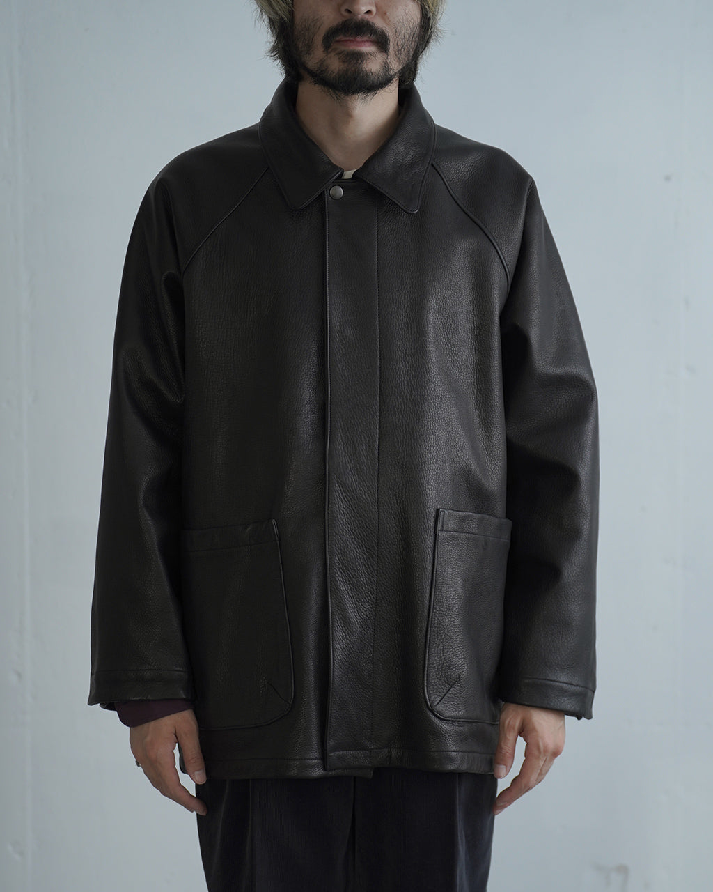 Leather half coat LE02263