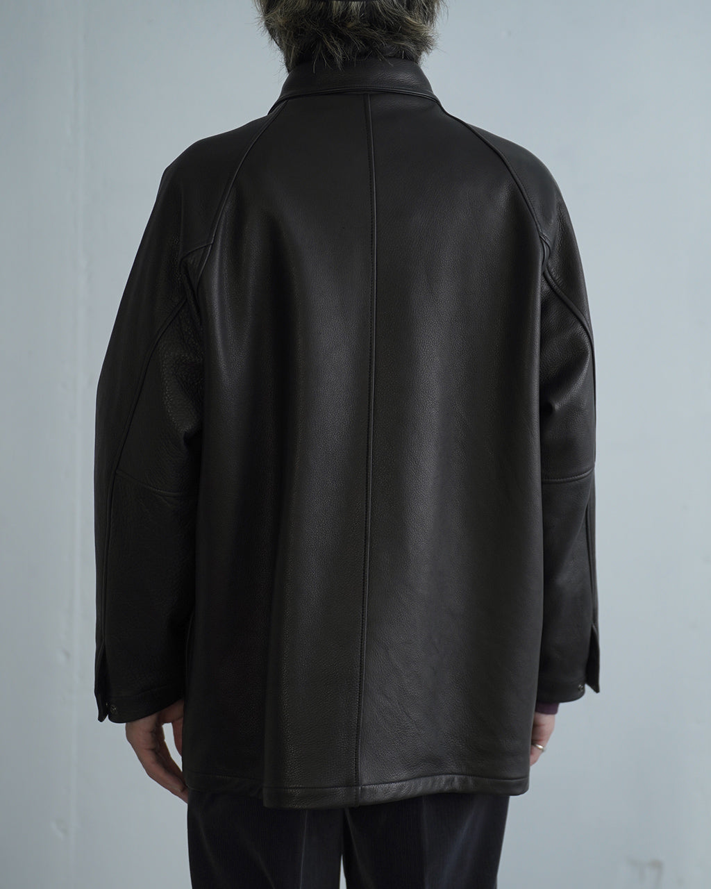 Leather half coat LE02263