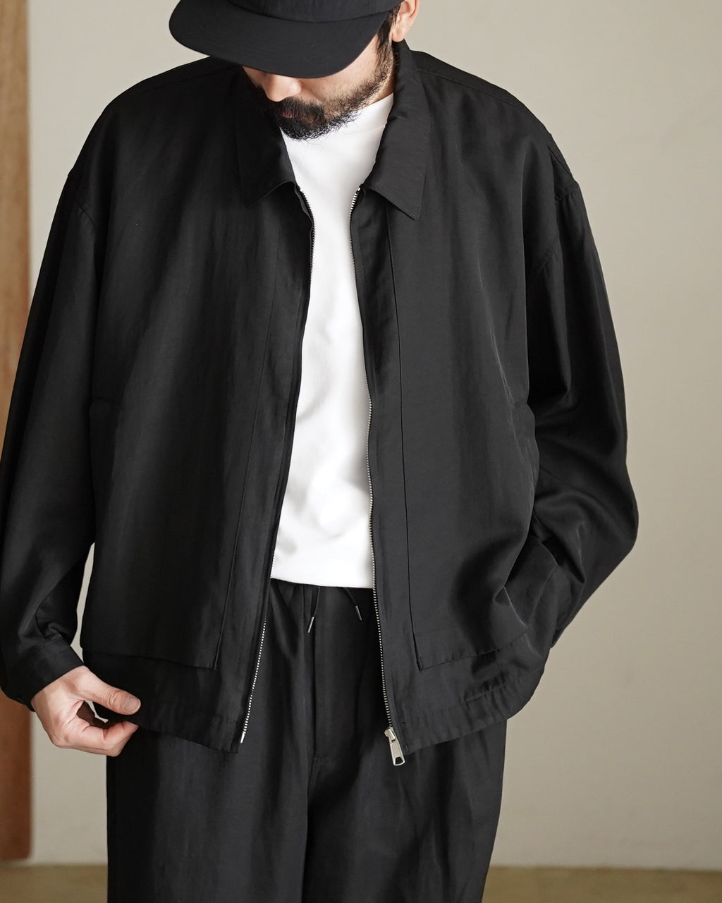 Pigment print zip up blouson BL05261